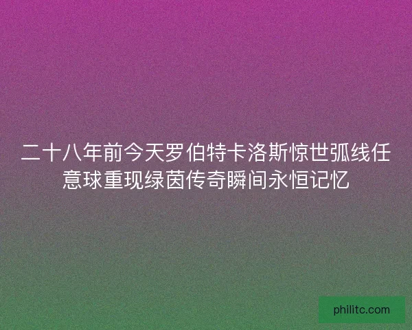 二十八年前今天罗伯特卡洛斯惊世弧线任意球重现绿茵传奇瞬间永恒记忆