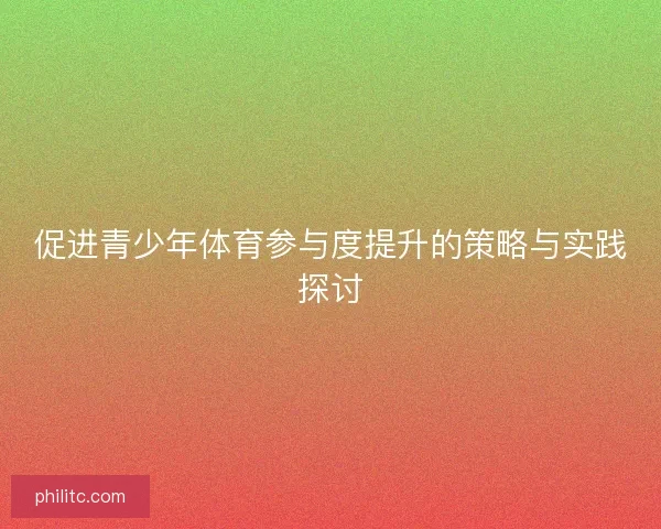 促进青少年体育参与度提升的策略与实践探讨